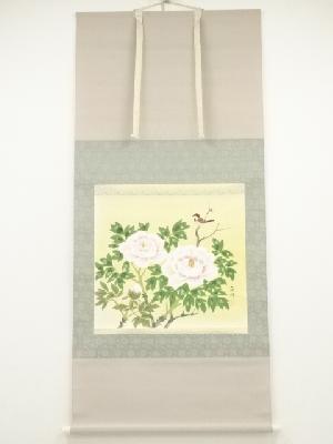 石州筆　花鳥図　肉筆紙本掛軸